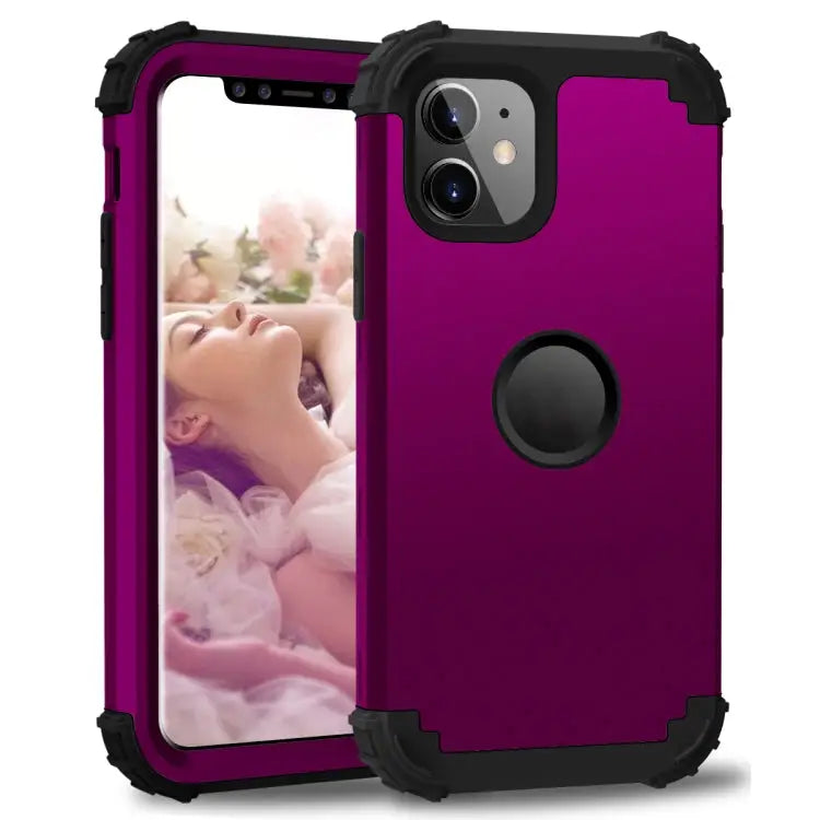 For iPhone 11 PC+ Silicone Three-piece Anti-drop Mobile Phone Protection Bback Cover For iPhone 11 - For iPhone 11