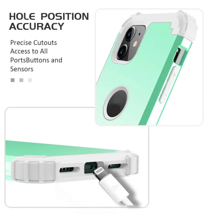 For iPhone 11 PC+ Silicone Three-piece Anti-drop Mobile Phone Protection Bback Cover For iPhone 11 - Apple Accessories