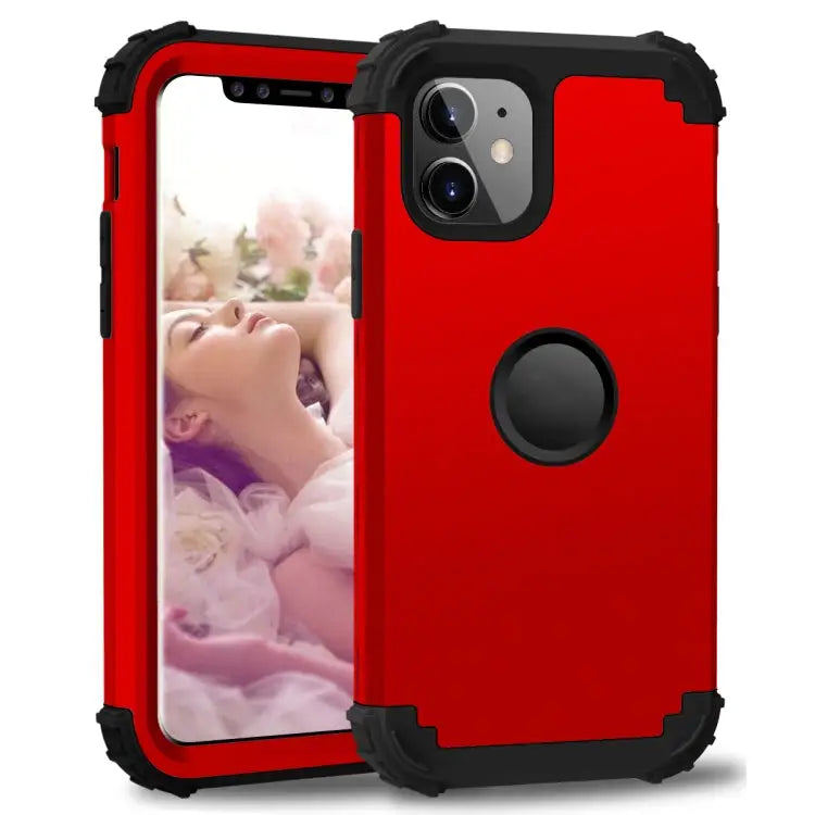 For iPhone 11 PC+ Silicone Three-piece Anti-drop Mobile Phone Protection Bback Cover For iPhone 11 - For iPhone 11