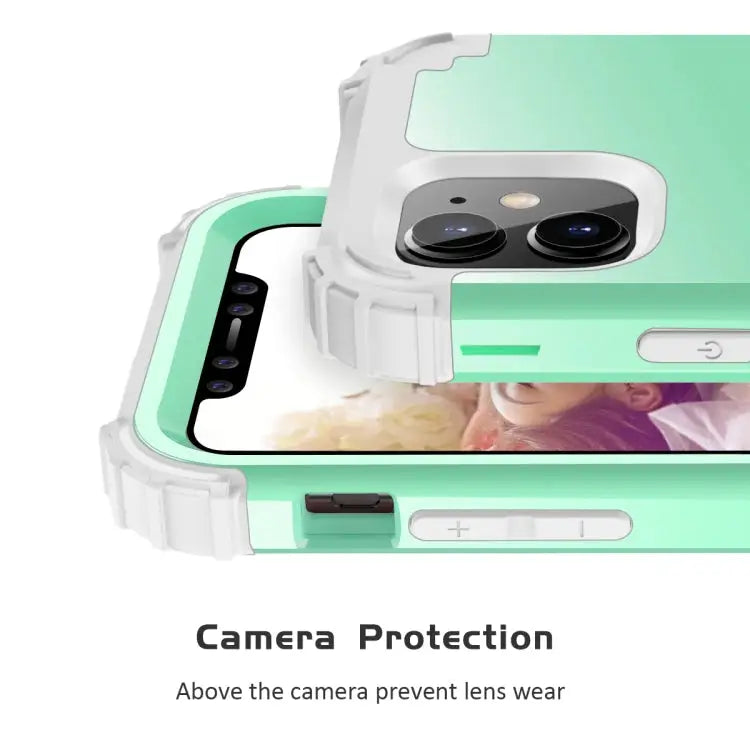 For iPhone 11 PC+ Silicone Three-piece Anti-drop Mobile Phone Protection Bback Cover For iPhone 11 - Apple Accessories