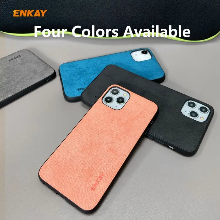 For iPhone 11 Pro ENKAY ENK-PC029 Business Series Fabric Texture PU Leather + TPU Soft Slim Case Cover For iPhone 11