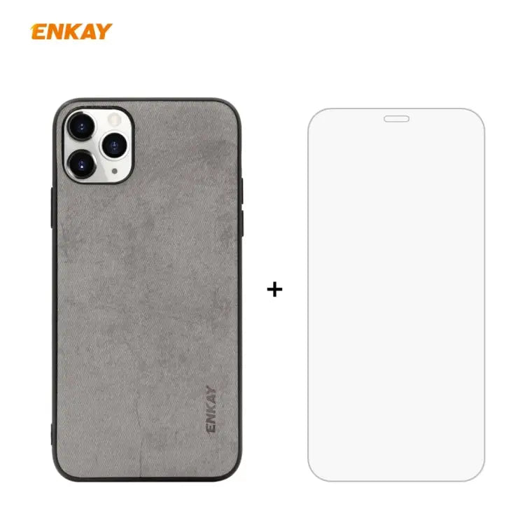 For iPhone 11 Pro ENKAY ENK-PC0292 2 in 1 Business Series Fabric Texture PU Leather + TPU Soft Slim Case Cover ＆ 0.26mm