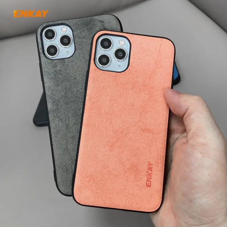 For iPhone 11 Pro ENKAY ENK-PC0292 2 in 1 Business Series Fabric Texture PU Leather + TPU Soft Slim Case Cover ＆ 0.26mm