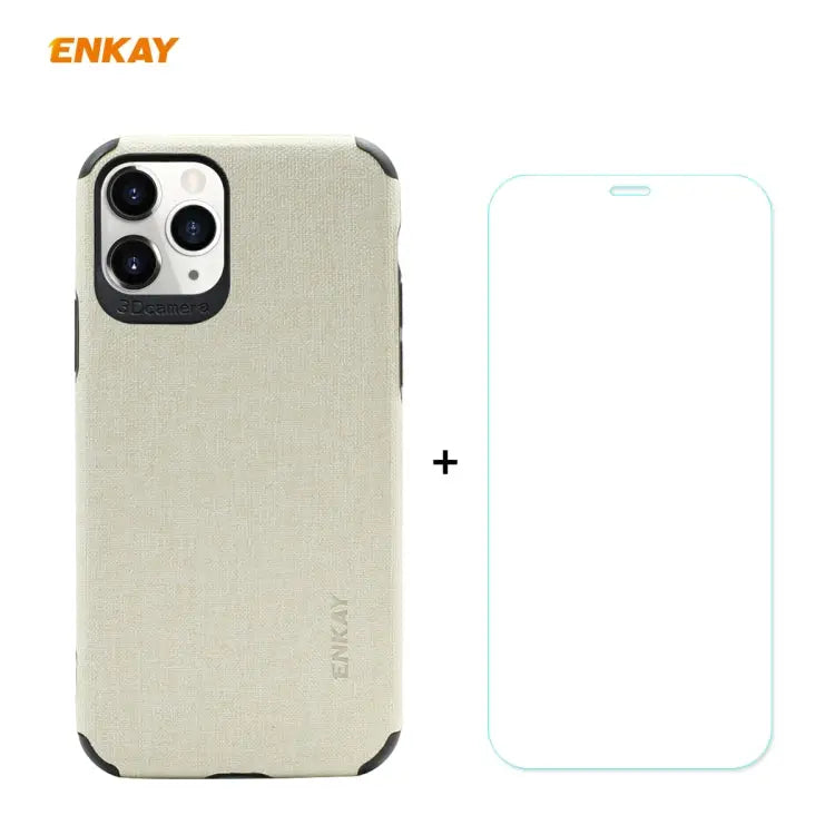 For iPhone 11 Pro ENKAY ENK-PC0322 2 in 1 Business Series Denim Texture PU Leather + TPU Soft Slim Case Cover ＆ 0.26mm