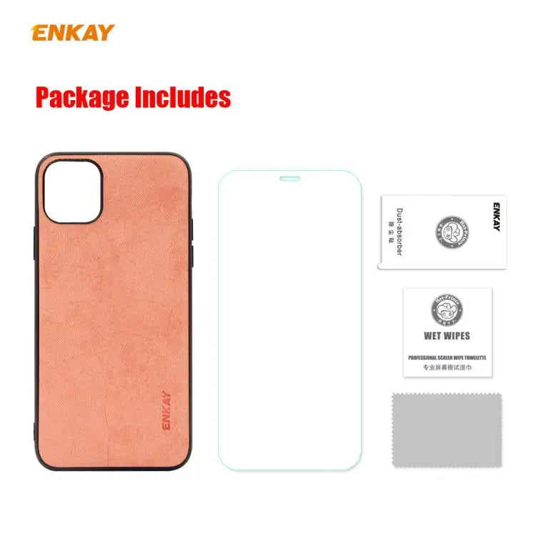 For iPhone 11 Pro Max ENKAY ENK-PC0302 2 in 1 Business Series Fabric Texture PU Leather + TPU Soft Slim Case Cover ＆