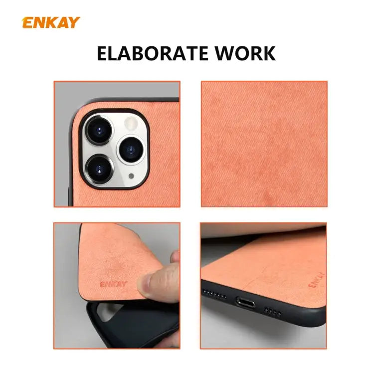 For iPhone 11 Pro Max ENKAY ENK-PC0302 2 in 1 Business Series Fabric Texture PU Leather + TPU Soft Slim Case Cover ＆