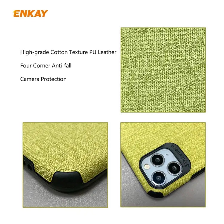 For iPhone 11 Pro Max ENKAY ENK-PC0332 2 in 1 Business Series Denim Texture PU Leather + TPU Soft Slim Case Cover ＆