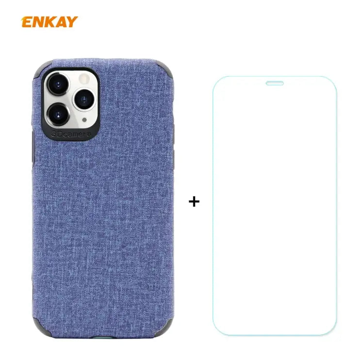 For iPhone 11 Pro Max ENKAY ENK-PC0332 2 in 1 Business Series Denim Texture PU Leather + TPU Soft Slim Case Cover ＆