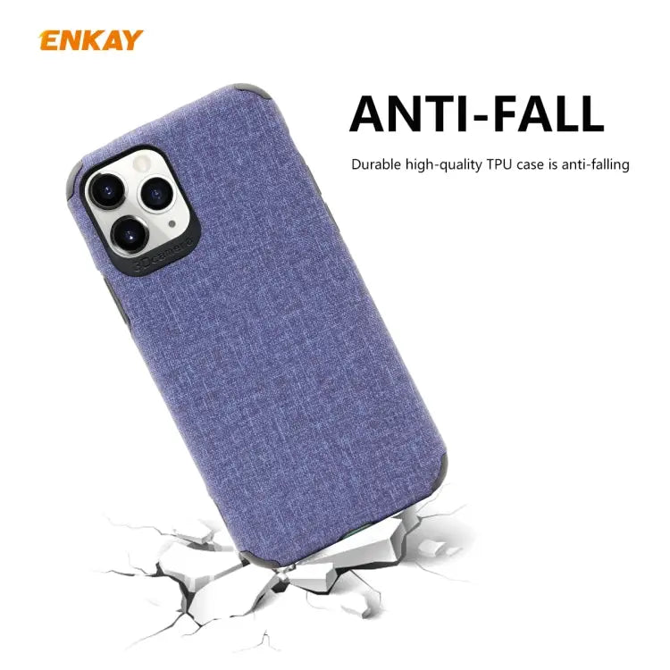 For iPhone 11 Pro Max ENKAY ENK-PC0332 2 in 1 Business Series Denim Texture PU Leather + TPU Soft Slim Case Cover ＆