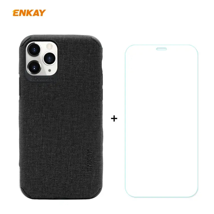 For iPhone 11 Pro Max ENKAY ENK-PC0332 2 in 1 Business Series Denim Texture PU Leather + TPU Soft Slim Case Cover ＆
