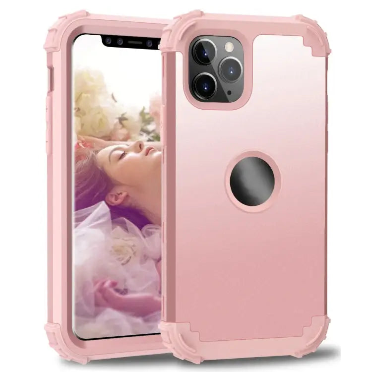 For iPhone 11 Pro Max PC+ Silicone Three-piece Anti-drop Mobile Phone Protection Bback Cover For iPhone 11 Pro Max