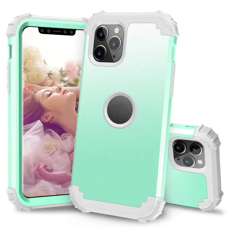 For iPhone 11 Pro Max PC+ Silicone Three-piece Anti-drop Mobile Phone Protection Bback Cover For iPhone 11 Pro Max