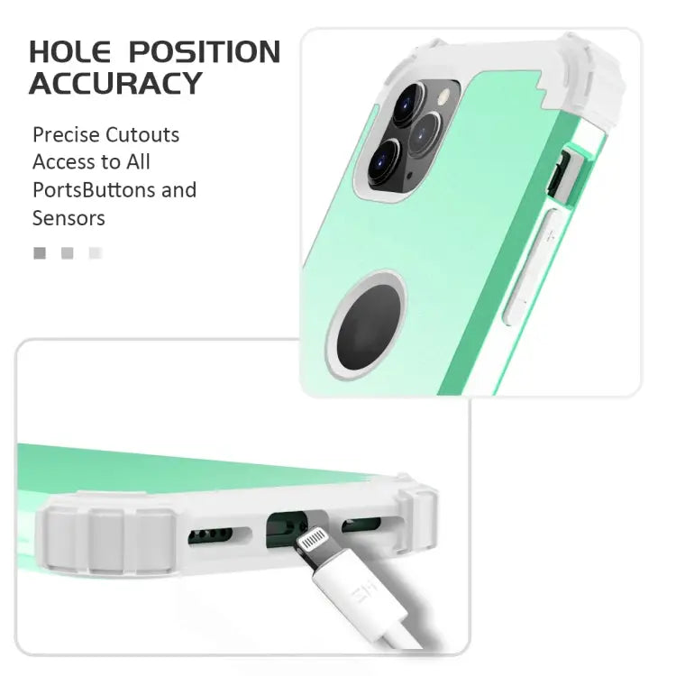 For iPhone 11 Pro Max PC+ Silicone Three-piece Anti-drop Mobile Phone Protection Bback Cover For iPhone 11 Pro Max