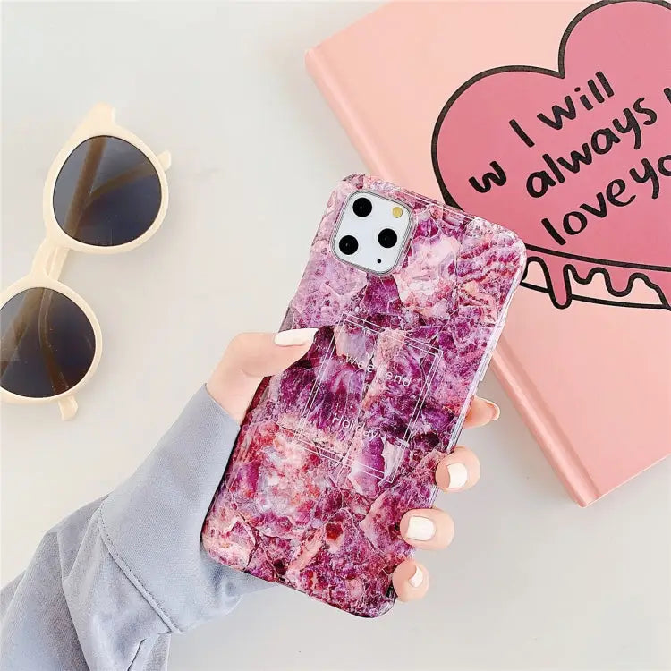 For iPhone 11 Pro Max TPU Smooth Marbled IMD Mobile Phone Case For iPhone 11 Pro Max - For iPhone 11 Pro Max / Purple
