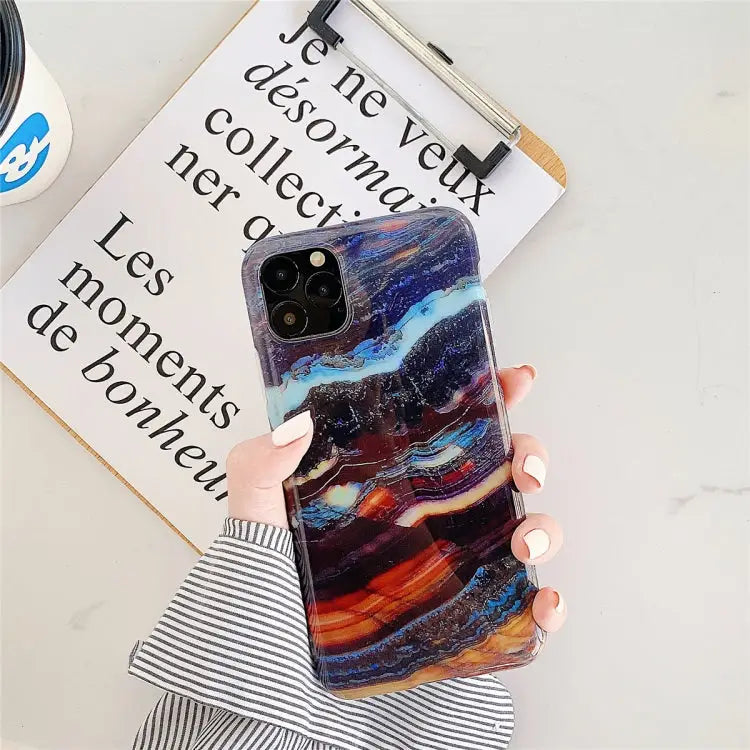 For iPhone 11 Pro Max TPU Smooth Marbled IMD Mobile Phone Case For iPhone 11 Pro Max - For iPhone 11 Pro Max / Granite