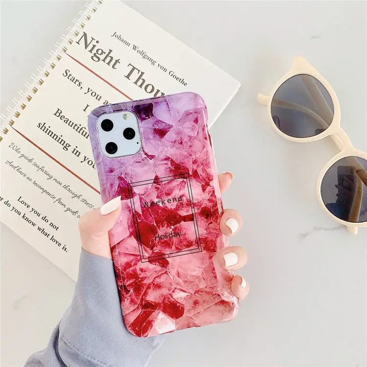For iPhone 11 Pro Max TPU Smooth Marbled IMD Mobile Phone Case For iPhone 11 Pro Max - For iPhone 11 Pro Max / Purple