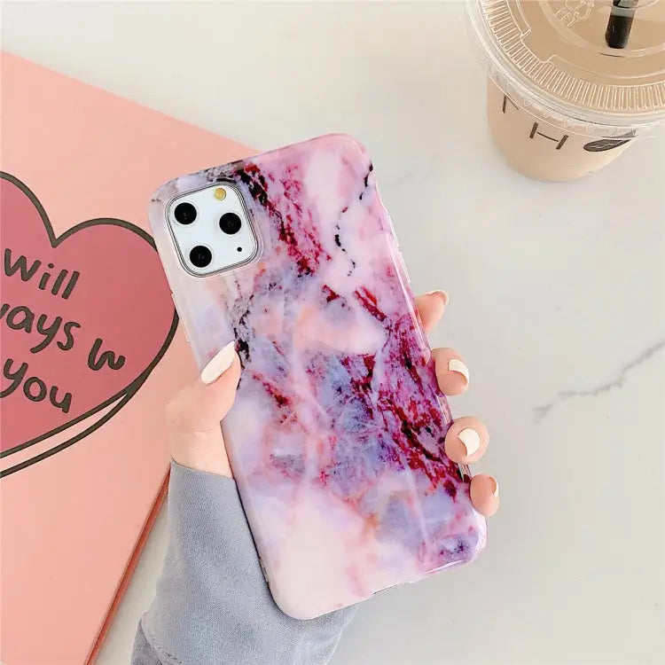 For iPhone 11 Pro Max TPU Smooth Marbled IMD Mobile Phone Case For iPhone 11 Pro Max - For iPhone 11 Pro Max / Purple