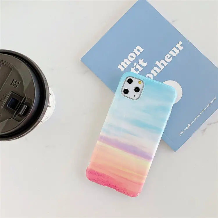 For iPhone 11 Pro Max TPU Smooth Marbled IMD Mobile Phone Case For iPhone 11 Pro Max - For iPhone 11 Pro Max / Rainbow
