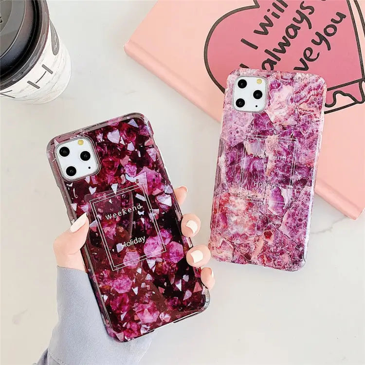 For iPhone 11 Pro Max TPU Smooth Marbled IMD Mobile Phone Case For iPhone 11 Pro Max - For iPhone 11 Pro Max / Purple