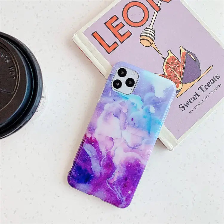 For iPhone 11 Pro Max TPU Smooth Marbled IMD Mobile Phone Case For iPhone 11 Pro Max - For iPhone 11 Pro Max / Purple