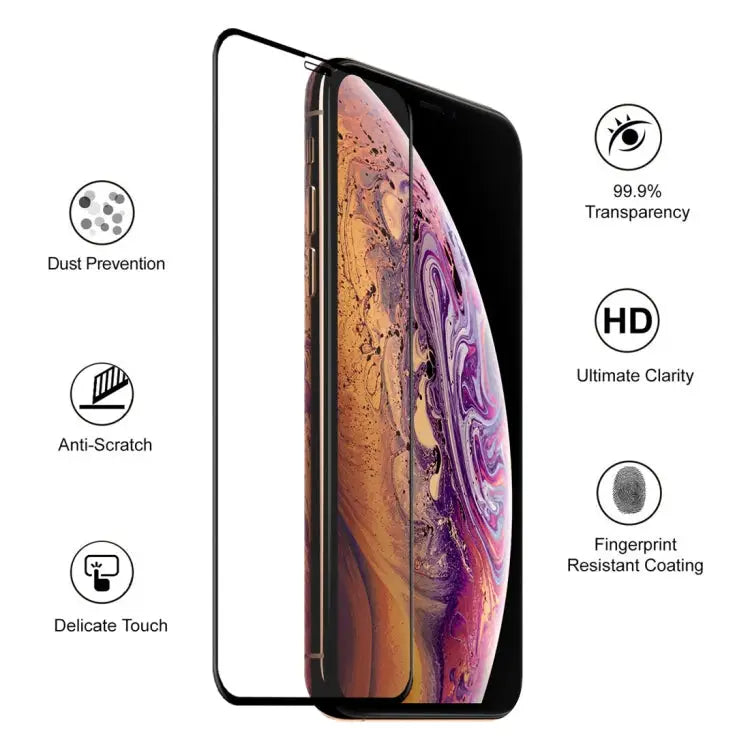 For iPhone 11 Pro Max / XS Max ENKAY Hat-Prince 0.26mm 9H 6D Curved Full Screen Tempered Glass Film - For XS Max (6D)