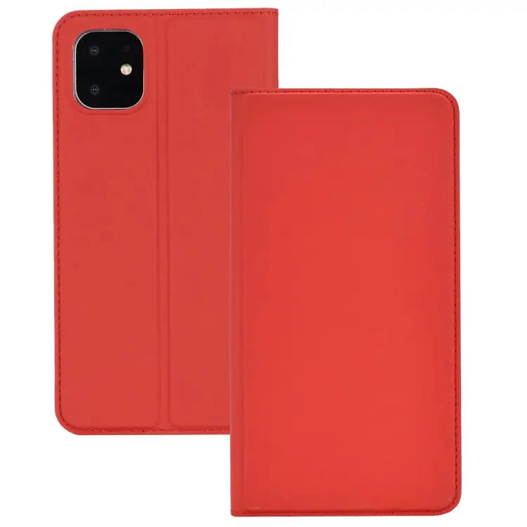 For iPhone 11 Pro Ultra-thin Voltage Plain Magnetic Suction Card Is Suitable TPU + PU Mobile Phone Jacket with Chuck