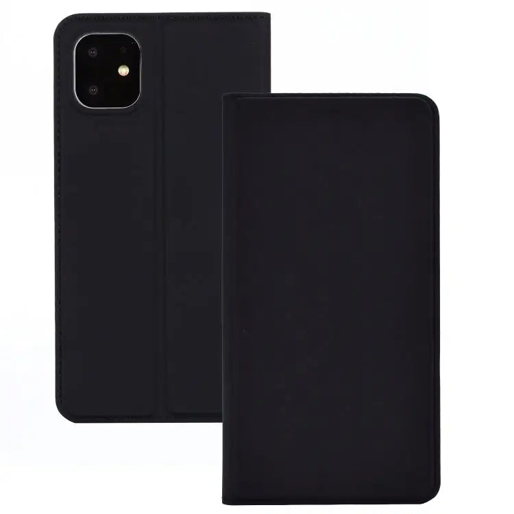 For iPhone 11 Pro Ultra-thin Voltage Plain Magnetic Suction Card Is Suitable TPU + PU Mobile Phone Jacket with Chuck