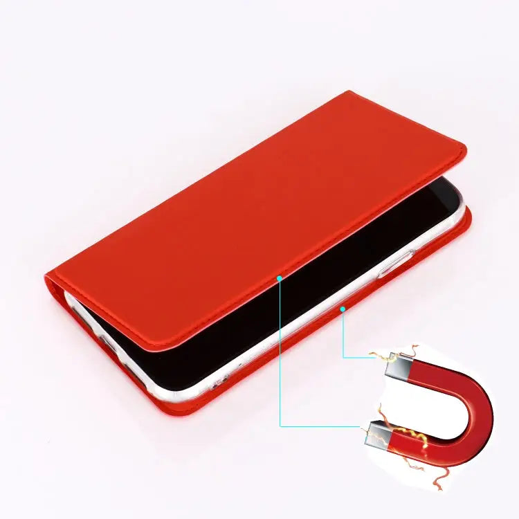 For iPhone 11 Pro Ultra-thin Voltage Plain Magnetic Suction Card Is Suitable TPU + PU Mobile Phone Jacket with Chuck