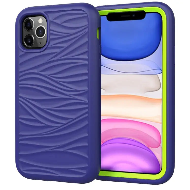 For iPhone 11 Pro Wave Pattern 3 in 1 Silicone + PC Shockproof Protective Case For iPhone 11 Pro - For iPhone 11 Pro