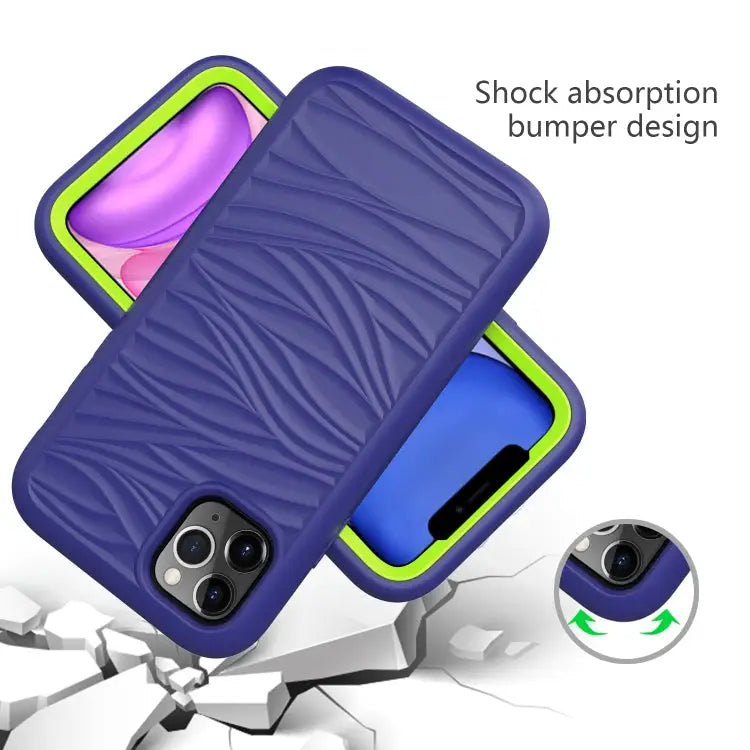 For iPhone 11 Pro Wave Pattern 3 in 1 Silicone + PC Shockproof Protective Case For iPhone 11 Pro - Apple Accessories