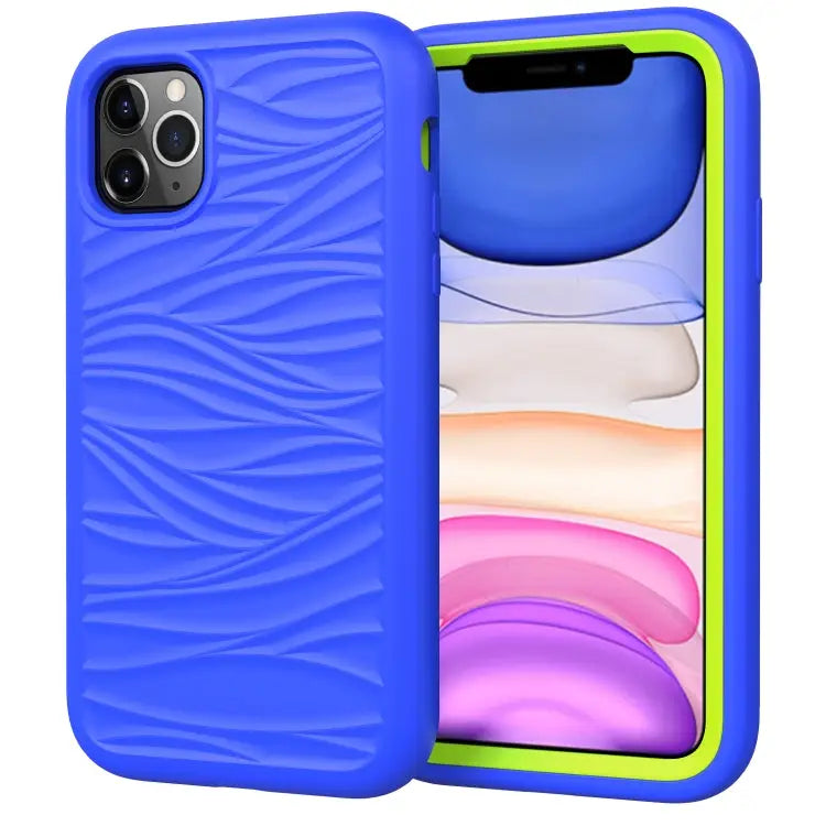 For iPhone 11 Pro Wave Pattern 3 in 1 Silicone + PC Shockproof Protective Case For iPhone 11 Pro - For iPhone 11 Pro