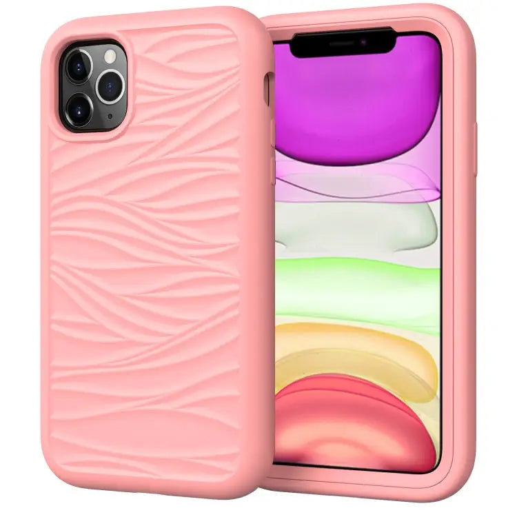 For iPhone 11 Pro Wave Pattern 3 in 1 Silicone + PC Shockproof Protective Case For iPhone 11 Pro - For iPhone 11 Pro