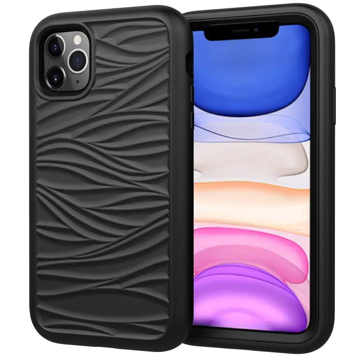 For iPhone 11 Pro Wave Pattern 3 in 1 Silicone + PC Shockproof Protective Case For iPhone 11 Pro - For iPhone 11 Pro