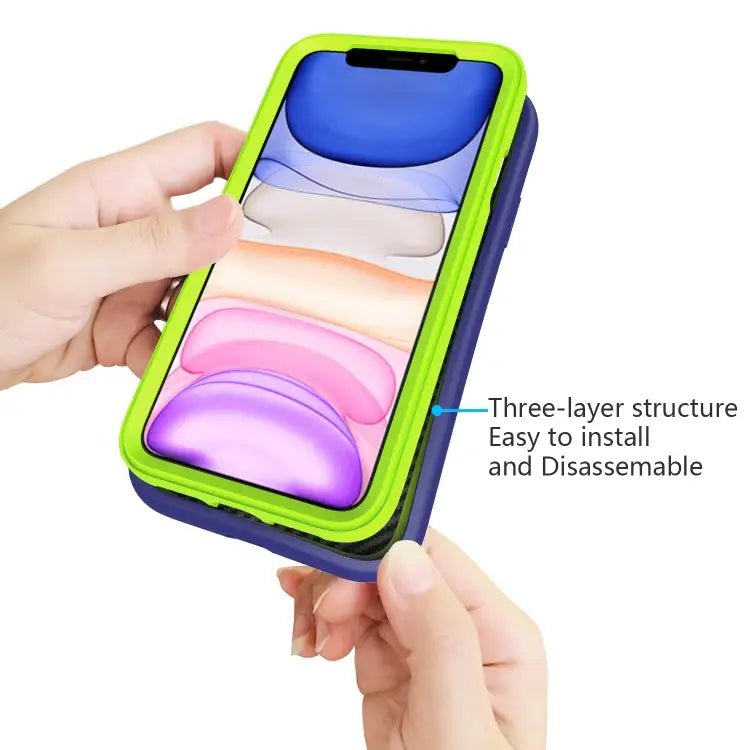 For iPhone 11 Pro Wave Pattern 3 in 1 Silicone + PC Shockproof Protective Case For iPhone 11 Pro - Apple Accessories