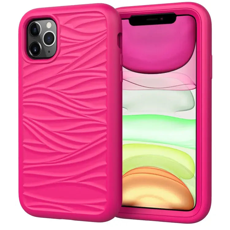 For iPhone 11 Pro Wave Pattern 3 in 1 Silicone + PC Shockproof Protective Case For iPhone 11 Pro - For iPhone 11 Pro