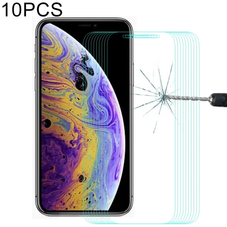 For iPhone 11 Pro / XS / X 10pcs ENKAY Hat-Prince 0.26mm 9H 2.5D Tempered Glass Film - For XS (10 PCS)