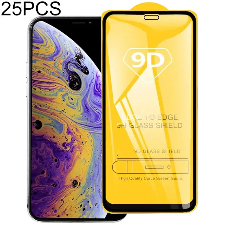 For iPhone 11 Pro / XS / X 25pcs 9H 9D Full Screen Tempered Glass Screen Protector - For iPhone 11 Pro / XS / X (25 PCS)