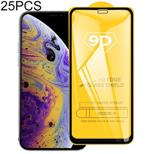 For iPhone 11 Pro / XS / X 25pcs 9H 9D Full Screen Tempered Glass Screen Protector - For iPhone 11 Pro / XS / X (25 PCS)