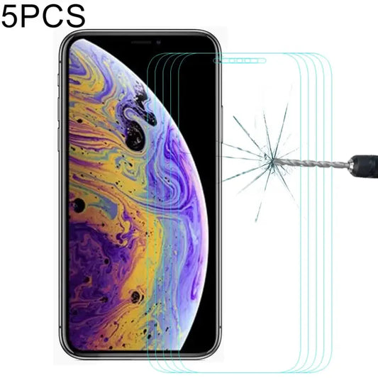 For iPhone 11 Pro / XS / X 5pcs ENKAY Hat-Prince 0.26mm 9H 2.5D Tempered Glass Film - For XS (5 PCS)