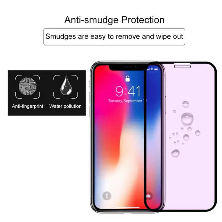 For iPhone 11 Pro / XS / X Anti-scratch 9H 10D Full Screen Purple-ray Tempered Glass Film - iPhone XS / X