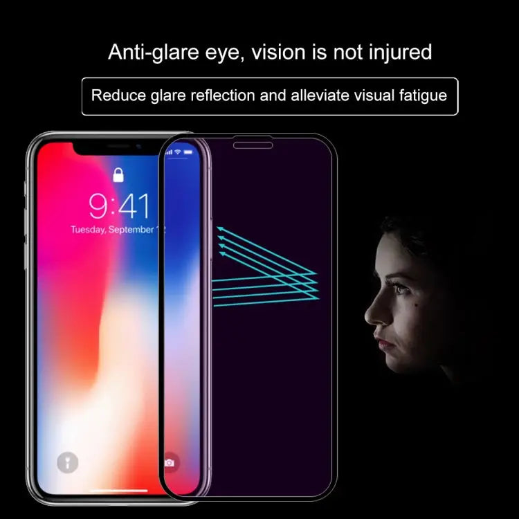 For iPhone 11 Pro / XS / X Anti-scratch 9H 10D Full Screen Purple-ray Tempered Glass Film - iPhone XS / X