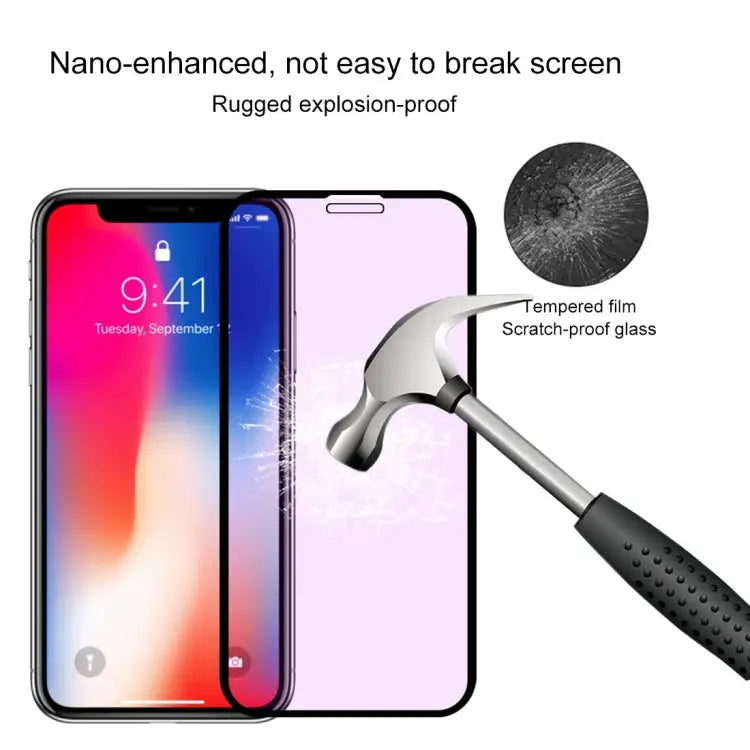 For iPhone 11 Pro / XS / X Anti-scratch 9H 10D Full Screen Purple-ray Tempered Glass Film - iPhone XS / X