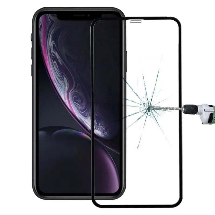 For iPhone 11 / XR Carbon Fiber Soft Edges Tempered Glass Film - For iPhone XR