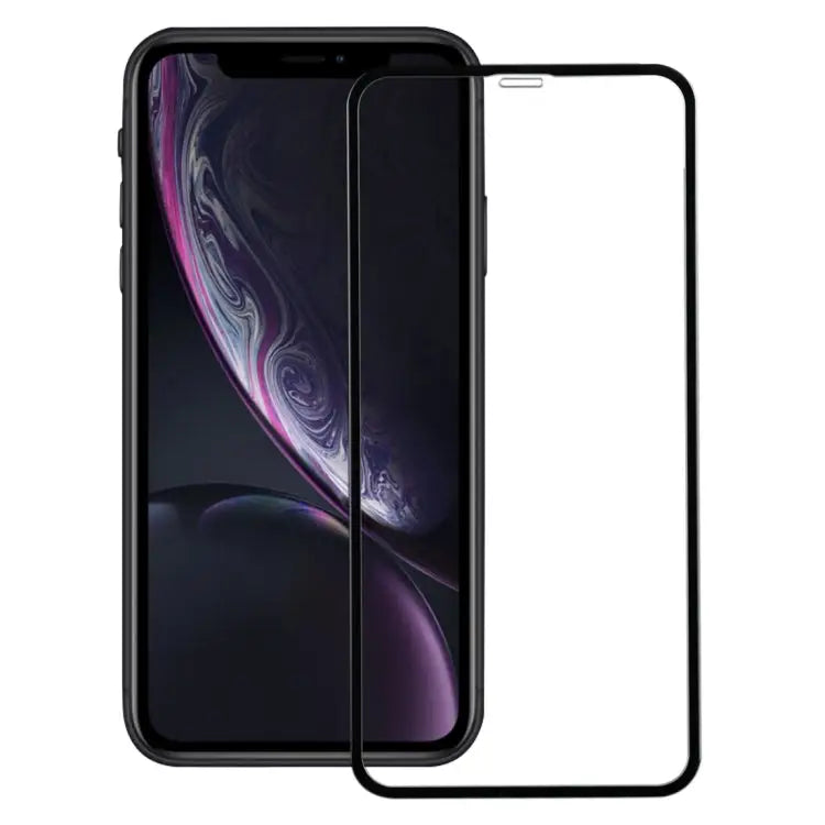 For iPhone 11 / XR Carbon Fiber Soft Edges Tempered Glass Film - For iPhone XR