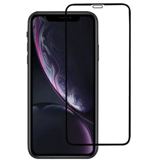 For iPhone 11 / XR Full Glue Silk Print Full Screen Tempered Glass Film - For XR (1 PCS) Black