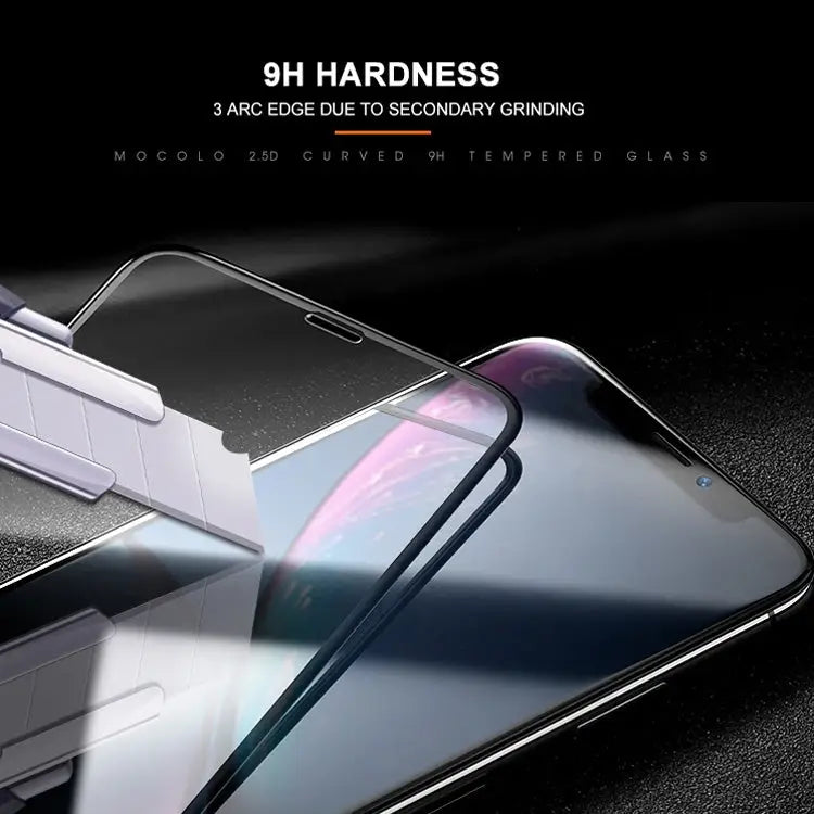 For iPhone 11 / XR mocolo 0.33mm 9H 2.5D Silk Print Tempered Glass Film - iPhone XR