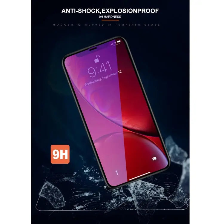 For iPhone 11 / XR mocolo 0.33mm 9H 3D Round Edge Anti Blue-ray Tempered Glass Film - iPhone XR