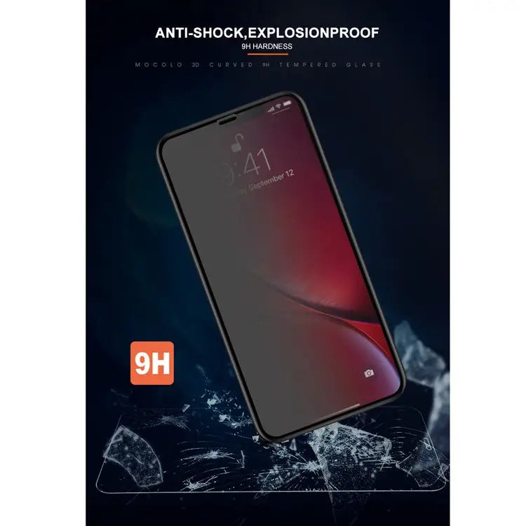 For iPhone 11 / XR mocolo 0.33mm 9H 3D Round Edge Privacy Anti-glare Tempered Glass Film - iPhone XR