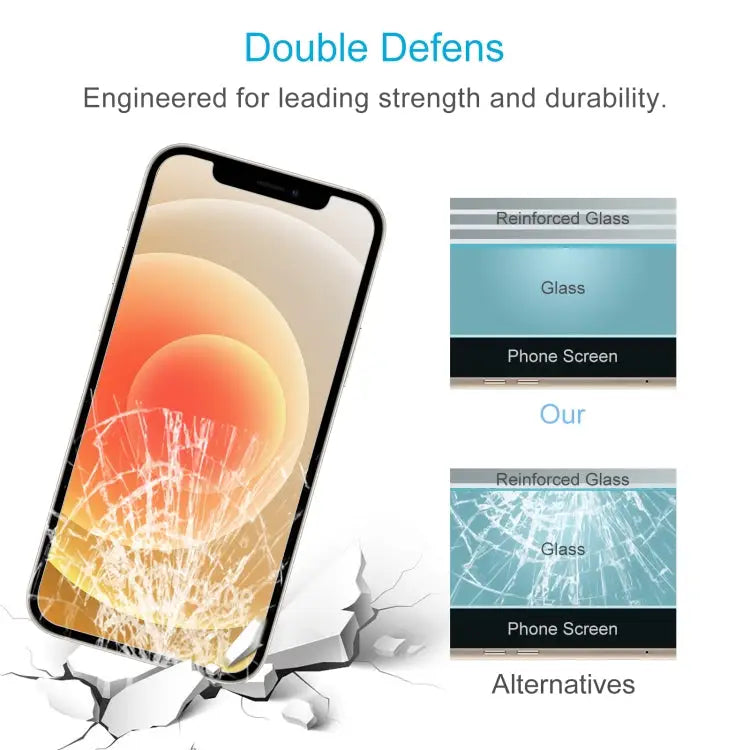 For iPhone 12 / 12 Pro 50pcs 0.26mm 9H 2.5D Tempered Glass Film (Slotted) - For iPhone 12 / 12 Pro