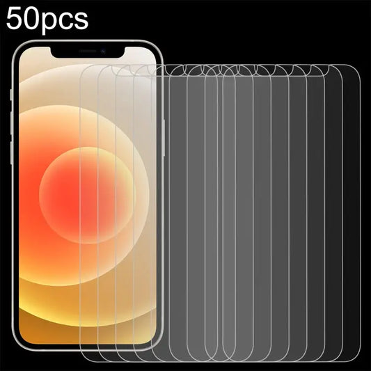 For iPhone 12 / 12 Pro 50pcs 0.26mm 9H 2.5D Tempered Glass Film (Slotted) - For iPhone 12 / 12 Pro